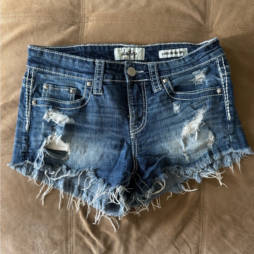 Denim Distressed Blue Shorts